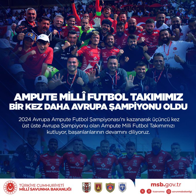 Ampute Millî Futbol Takımımız Üçüncü Kez Avrupa Şampiyonu Oldu