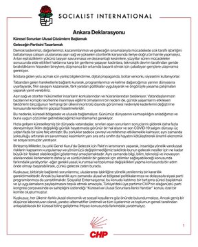 İkinci Yüzyıl Değişim Kurultayı: Ankara Deklarasyonu Açıklandı