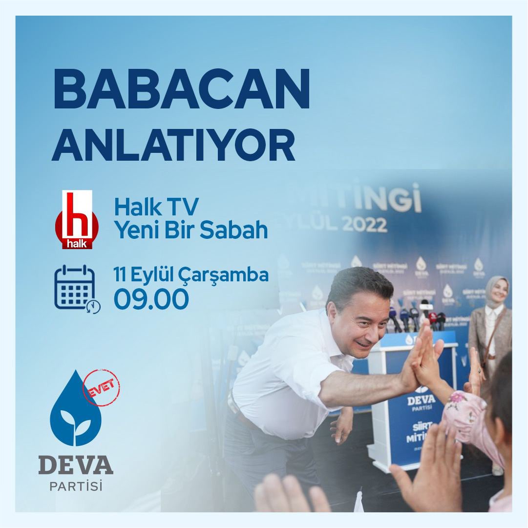 Ali Babacan, Halk TV'de Gündemi Değerlendirecek