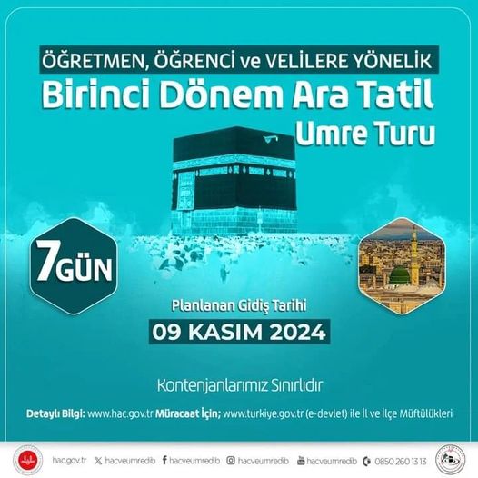 Diyanet, Ara Tatil Umre Turları İçin Kayıt Sürecini Başlattı