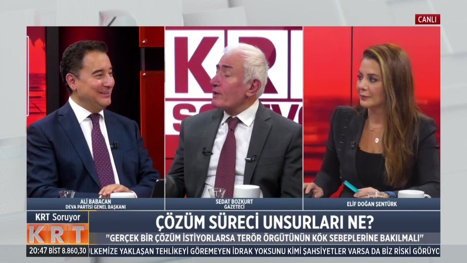 Ali Babacan, KRT TV'de Gündemi Değerlendirecek